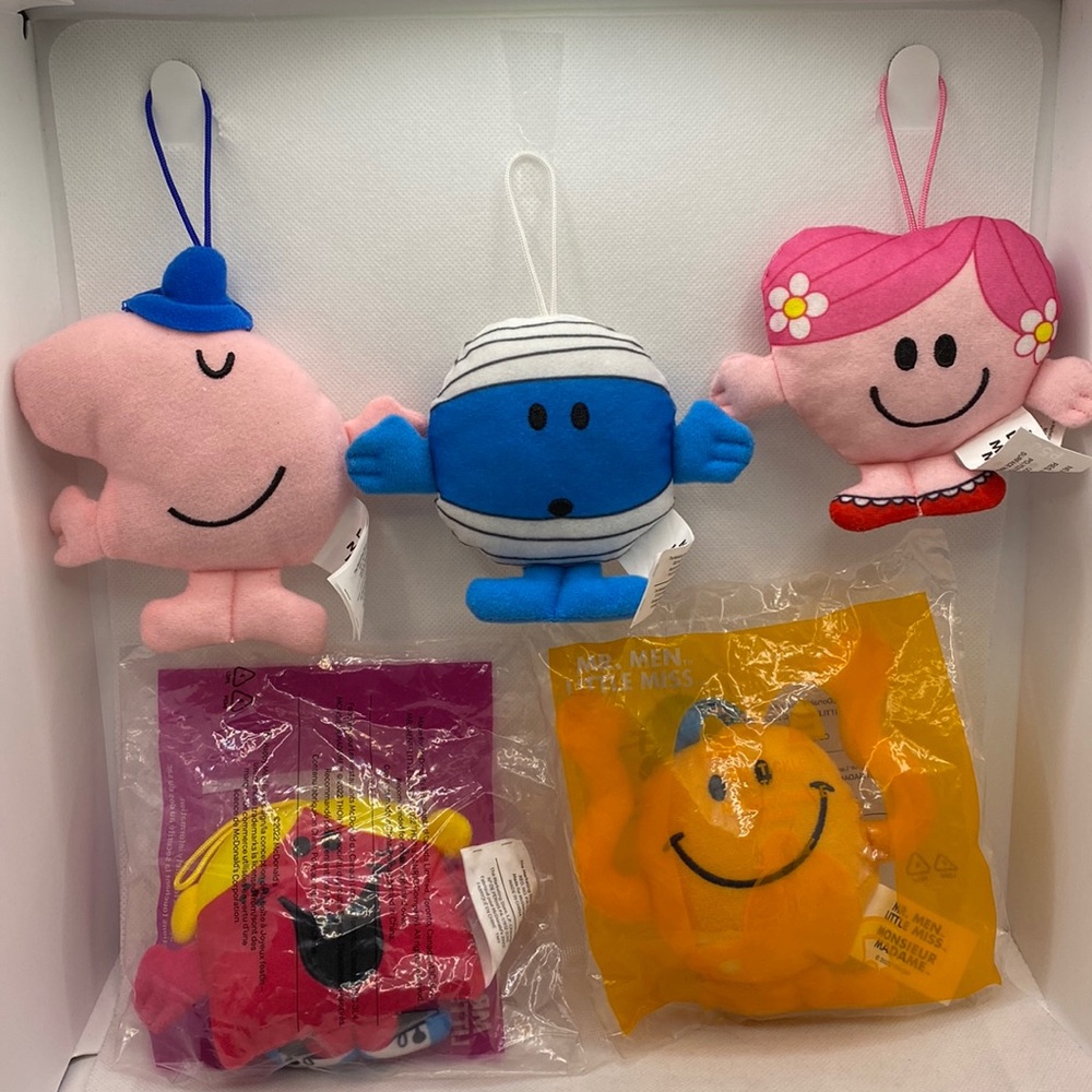 5 McDonald’s Happy Meal Mr. Men Little Miss Plush Stuffed Hanging Toys
